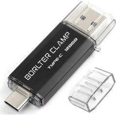 Type C USB Stick 128GB OTG 2-in-1 Memory Stick Dual Port USB 3.0 Flash Drive with USB C Connection for Smartphone, Tablets & Computers (Black)