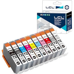 10PK PGI-72 LCL Tintenpatrone (10-pack,PBK/MBK/C/M/Y/PC/PM/R/GY/CO) Replacement forCanon PIXMA Pro-10