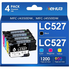 LC527 Printer Cartridges Compatible with Brother LC 527 Multipack Cartridges for Brother LC527 Cartridges Set 527 LC-527VAL for Brother MFC-J4350DW MFC-J4550DW Printer (LC527BK, LC527C, LC527M, LC527Y