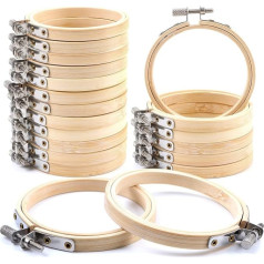 Pack of 20 Bamboo Embroidery Hoops, Cross Stitch Frame, 8 cm Circle Cross Stitch Hoop Embroidery Ring for DIY, Cross Stitching, Crafts, Hand Sewing, Decoration and Sewing (8 cm, Pack of 20)
