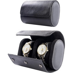 Mr.Okay Travel Case for 2 Watches - Premium Leather Watch Case for Men with Perfect Texture. (Watch Carry Case or Organizer for Storage and Display) Watch Roll Handmade by