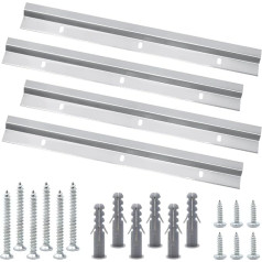 Pack of 4 30 cm Z-Clamps for Hanging, Z Profile Hanging Rail Equipped with Screws for Heavy Frame, Bed Headboard, Mirror