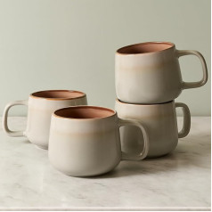 Large Ceramic Coffee Mugs Set of 4, 470 ml - Stoneware Mugs in Scandinavian Design - Large Coffee Mug, Tea Cups & Mugs - For Coffee & Tea - Microwave & Dishwasher Safe