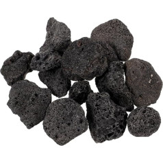 Black Lava Stones for Aquariums and Gardens, Porous Volcanic Rocks, Pack for Creative Decoration and Natural Filtration