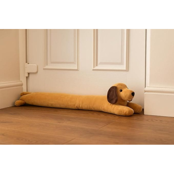 Marco Paul Sausage Dog Draught Excluder, Heat Saving for Home (Beige)