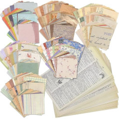 Meetory 417 Sheets Scrapbooking Paper, 180 Different Patterns Vintage Stickers Journal Accessories, Scrapbook Stickers, Journaling Paper Supplies for Writing/Album/Drawing/Travel Diary
