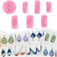 KEOKER Clay Stamp - 7 Shapes Clay Cutter for Polymer Clay Jewelry Making, Working with Polymer Clay Cutter, Leaf Polymer Clay Cutter for Earrings, Polymer Clay Stamping and Shaping