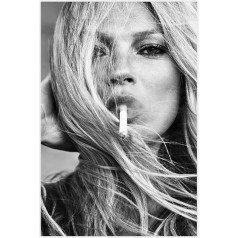 Kate Moss Poster Black White Canvas Wall Art Decor Print Photo for Living Room Bedroom Decoration Unframed 40x60cm