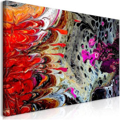 Canvas Wall Art Abstract Red Orange Colourful Non-Woven Canvas Picture Artwork Painting Picture Home Decoration 30 x 60 cm Inner Frame