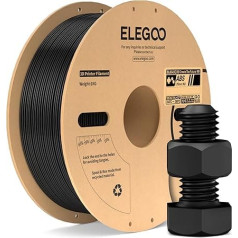ELEGOO ABS Filament 1.75 mm Black 1 kg, 3D Printer Filament, High Tenacity and Impact Resistance, Heat and Water Resistant, Engineering Level 3D Printing Materials for 3D Printer, 1 kg Spool