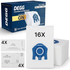 DEGG 16 Vacuum Cleaner Bags + 8 Filter Set - Compatible with Miele GN, C3, C2, Classic C1, S8, S5, S2-16 Vacuum Cleaner Bags - 4 Motor Filters + 4 Micro Exhaust Filters - Vacuum Cleaner Accessories