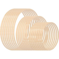 Pack of 24 Wooden Rings for Crafts 20, 25, 30 cm Macrame Rings Bamboo Floral Hoop Wooden Flower Wreath Dream Catcher Wooden Ring Bamboo Rings Set for Wrapping Technique, Dream Catcher