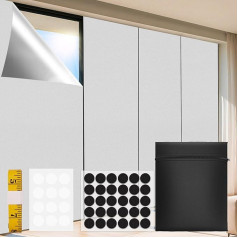 100% Blackout Roller Blind, 200 x 150 cm, Stick on for Windows, No Drilling, Temporary Blackout Curtains, Suitable for Cutting Any Size, Blackout Roller Blinds for Bedroom