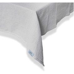 hutch&putch Premium Muslin Tablecloth Angelina Light Grey - Tablecloth Made of 100% Muslin Organic Cotton - Boho Decorative Muslin Table Cover - Wedding Tablecloth Non-Iron (135 x 135 cm)