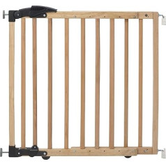 Geuther Stair Safety Gate No Drilling Required, 68-102 cm, Flexible & Clampable Child Safety Gate, Baby Door Gate, Made of Wood, Solid, Door Safety Gate No Drilling with Safety Lock, Natural Colour