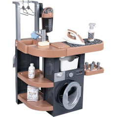 Smoby - Rowenta Household Set Laundry Room - Play Laundry Room with Washing Machine, Ironing Board, Vacuum Cleaner & Accessories - Household Game Set from 3 Years, with Recycled Material