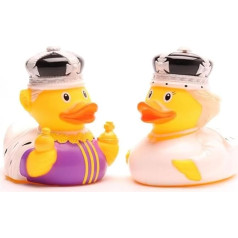 Royal Couple Bath Ducks Charles III and Camilla - Includes Rubber Duck Keyring in Set I Squeaky Duck I Gift for Royal Fans