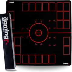 GMC Deluxe XL 2 Player Black & Red Gaming Mat Compatible with Pokemon Trading Card Game Stadium Board Playmat Compatible with Pokemon Trainers - Waterproof Card Gaming Mat