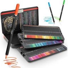 VAN NASSAU FINE ART Professional 120-Piece Colouring Pencils Set in a Tin Presentation Box, Wooden Pencils Drawing Set, High-Quality Coloured Leads, for Children and Adults
