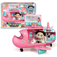 Trotties - Chiara Plane, Pink Toy Plane and Mini Doll, 20 Accessories, Stickers and Various Rooms and Game Modes, from 3 Years, Famous (TFT12000)