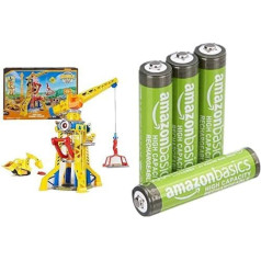Rubble & Crew Baupfoten Yard Crane Set, with Kinetic Sand, 3+ Years, & AAA Batteries Amazon Basics 4 Pieces, 850 mAh