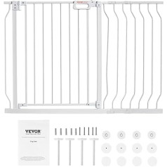VEVOR Door Safety Gate, Stair Gate, 749-1229 mm Wide Range Children's Gate, Pet Gate, Stair Safety Gate, Reversible Pivoting Gate, 762 mm Height, White Baby Gate No Drilling