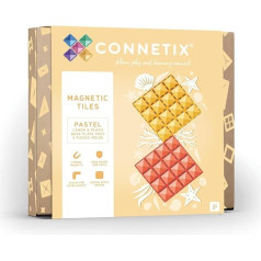 CONNETIX Magnetic Tile Pastel Lemon and Peach Base Plate Pack of 2