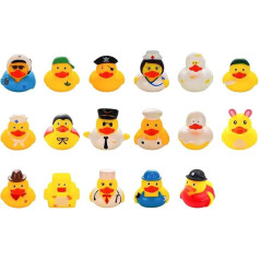 17 Pieces Rubber Bath Duck Toys, Colorful Rubber Ducks for Jeep Ducking Float Bath, Cute Bath Duck Toys for Baby Shower, Birthday Party Supplies