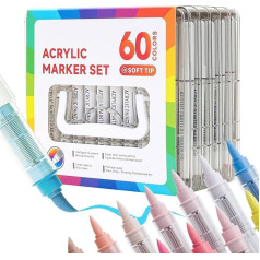 Generisch Colouring Pens for Adults - Drawing Pencils, 60 Colours Painting Set for Adults for Wood Glass Fabric Art Projects
