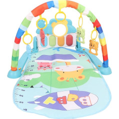 Baby Kick Play Piano Gym Mat, Activity Mat for Toddlers with Sound, Light and 5 Early Development Toys, Suitable for Babies (Giraffe in Hot Air Balloon)