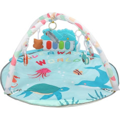 für Baby 2 in 1 Faltbarer Haut - Freundliches Musikspiel Klaviermatte für frühe Bildung und Bauchzeitaktivitäten für Neugeborene