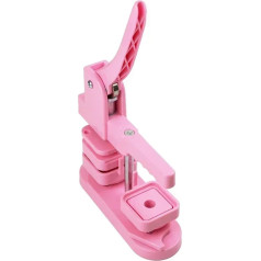 YXZKJZJ 50 x 50 mm Square Fridge Badge Press Machine Rotating Manual Making Fridge Magnet Badge Pins for Parties, Sports Events (Pink Button Maker)