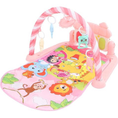Gym Infant Playmat Piano Musical Early Education Crawling Sensory Gym Piano Mat for Toddlers (Pink)