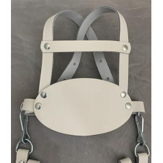 White Oval Leather Harness To Fit Silver Cross Balmoral/Kensington Pushchair Reins