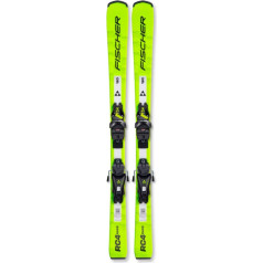 FISCHER RC4 Race Junior Piste Alpine Ski Set with FS 4 GW CA JRS Brake 80 [I] Bindings | Air Power Core, Fibre Tech Responsive Flex & Durable Extruded Base | Advanced & Beginner Level Ski