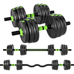 SPORTNOW 3-in-1 Dumbbell Set Adjustable 20/25/30 kg Dumbbell Set Dumbbells Barbell Set Dumbbell with Connection Tube Dumbbell Set for Strength Training Home Gym