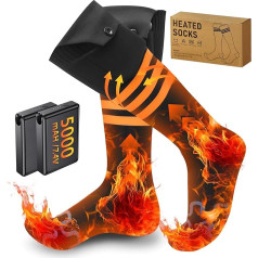 Beheizbare Socken mit Akku 10000mAh 7.4V Wiederaufladbare 4 Temperaturen Elektrisch Heizsocken für Damen Herren, Fußwärmer Unisex Beheizte Socken für Skifahren/Radfahren/Angeln
