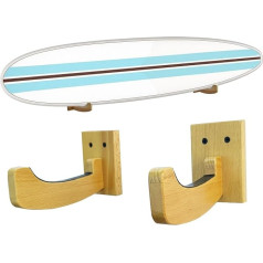 Generisch Skateboard Wall Mount, Surfboard Holder Wall Rack, Wooden Snowboard Display Organiser for Indoor Outdoor Garage Farmhouse Garden Patio Beach House