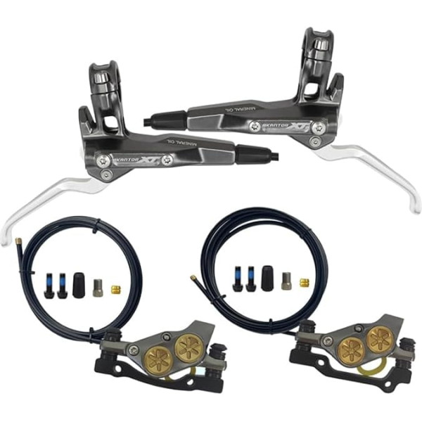 Bicycle Hydraulic Disc Brake Set Front Rear 900 mm/1550 mm Aluminium Alloy MTB Oil Pressure Brake with PM Caliper Adapter for 160 mm/180 mm Rotors