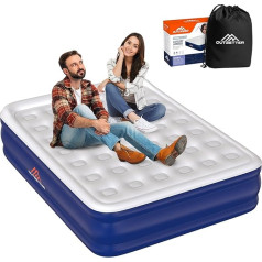 Vivo Technologies Luxury Double Flocked Waterproof Inflatable Air Bed with Built-in Pump and Storage Bag Fast Self Inflating Air Bed for Guests Camping and Home