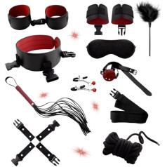 Red 10 Pieces Leather Casual and Comfortable Fitness and Hip Exercise Set Accessories, Used for Yoga Practice, Adjustable Size, Pair Gift