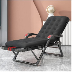 Generisch Chaiselongue-Sessel für den Außenbereich, klappbarer Liegestuhl mit Kissen und Massagearmlehne für Strand, Terrasse, Rasen, Pool, Sonnenbaden, Campingbett, tragbarer Stahlrahmen, T