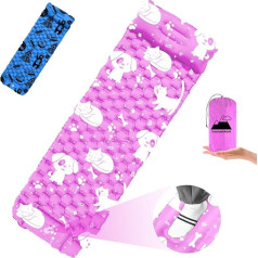 Inflatable Sleeping Mat for Kids and Teenagers, Built-in Pump, Ultralight Sleeping Mat with Pillow for Camping, Sleepovers and Travel, Thick Toddler Bed Mat - Best Friends