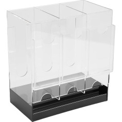 3 Slot Booster Pack Dispenser with Black Base, Acrylic Card Dispenser, Storage and Organiser Dispenser for Trading Cards, Booster Packs, Sports Cards and More