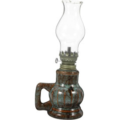 Vintage Ceramic Oil Lamp, Retro Petroleum Lamp for Interior Decoration and Emergency Lighting, Robust and Stylish Kerosene Lamp for Home for Camping and Emergencies