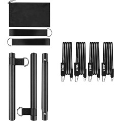 Multifunctional Pilates Bar and Resistance Band, Portable Home Fitness Equipment for Legs, Hips, Waist and Arms, Pilates Bar with Resistance Band for Gyms