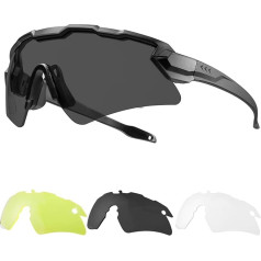Cycling Glasses, Airsoft Goggles with 3 Interchangeable Lens, Sports Sunglasses Running Glasses for Men Women Cycling Fishing Hunting Airsoft Paintball