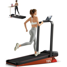 UMAY Walking Pad with Incline 15%, Treadmill for Home Foldable with Incline and Triple Damping and Remote Controls, Treadmills Max. Load 136 kg