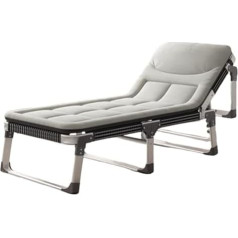 Klappbett mit verstellbarer Rückenlehne und Matratze für Erwachsene - 5-Gang-Campingbett mit Kopfstütze für vielseitige Nutzung