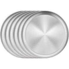Stainless Steel Plate Set 10 Inch Dishwasher Safe Lightweight Rust Resistant for Home Kitchen Restaurants Picnics